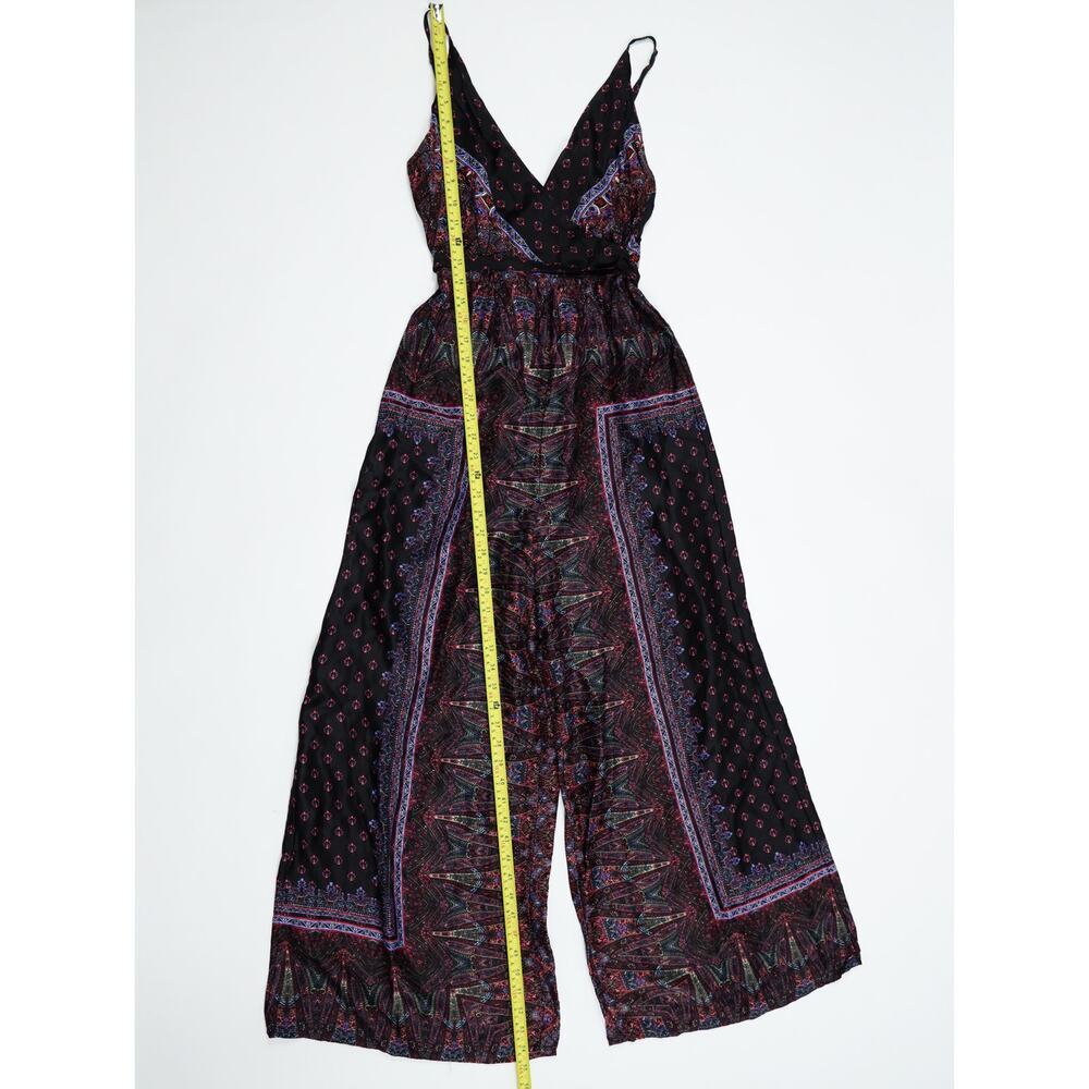 Free People Boho Coastal Wide Leg Jumpsuit Tie Waist Printed Festival Romper - Picture 10 of 16